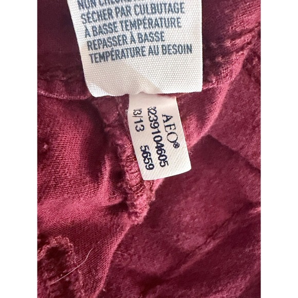 American Eagle Outfitters Classic Cargo Shorts Men Size 32 Red Cotton Outdoors - Picture 7 of 8